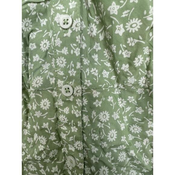 NWOT Madewell Womens Green Seedling V-Neck Button-Front Mini Dress Size 0 NL185 - Picture 10 of 11